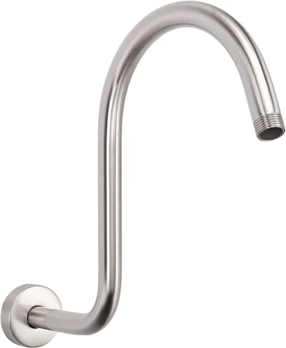 Miniatura 11 de Brazo de ducha en forma de S, tubo de extensión de cabezal de ducha de altura alta, conexión estándar de 1/2 pulgada con brida, impresionante
