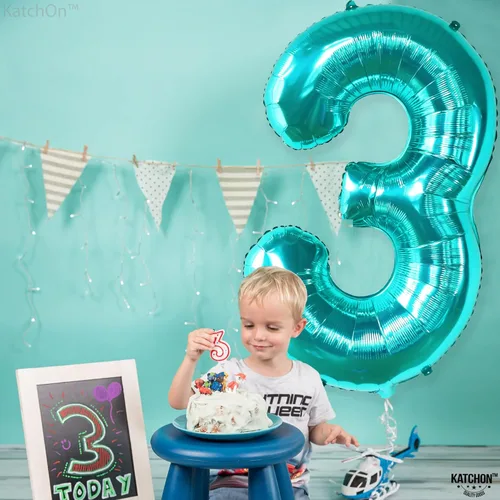 Miniatura 78 de KatchOn, Globo azul del número 1 para el primer cumpleaños, grande, 40 pulgadas, globo azul número 1 para primer cumpleaños, globo azul marino