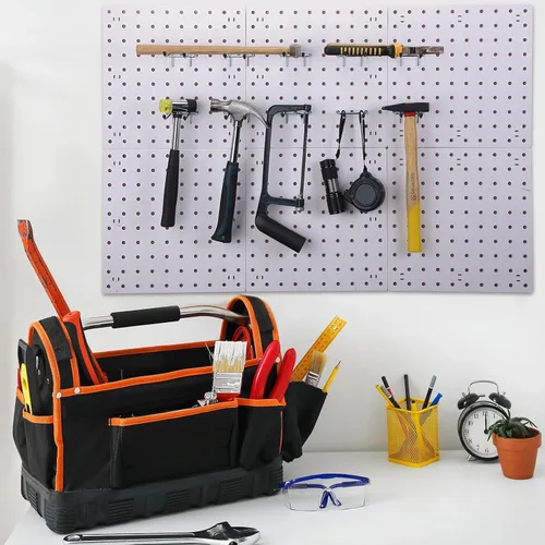 Miniatura 7 de Coume Pegboard - Gancho recto de doble brazo para garaje, organizador de pared, ganchos para tablero de clavijas, ganchos para herramientas
