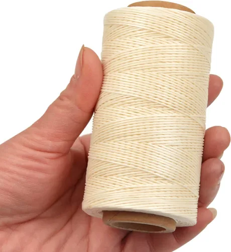 Miniatura 3 de Hilo encerado, 284 yardas, 150D 0.031 in de cuero, hilo encerado para reparación de zapatos, encuadernación, cuero, manualidades, bricolaje (beige)