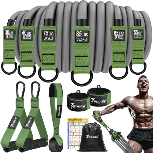 WOQQW Bandas de resistencia pesada para entrenamiento, bandas de ejercicio de 350 libras/450 libras con asas, juego de bandas de entrenamiento para