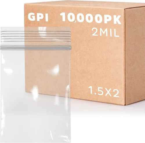Miniatura 15 de GPI - Paquete de 100 bolsas de plástico transparente con cremallera de 1 x 1 pulgada de grosor, bolsas de plástico transparente con cierre