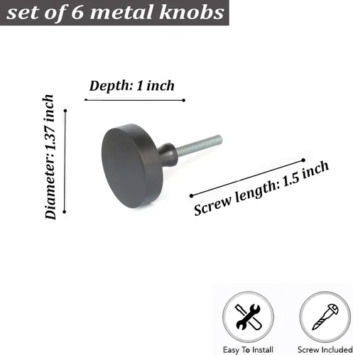 Miniatura 5 de Perilla Home Juego de 6 perillas de metal decorativas para habitación, cocina, gabinete, armario, puerta, aparador y tiradores de cajón