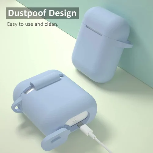 Miniatura 4 de Funda para AirPods de silicona, de protección completa, compatible con Apple AirPods 1 y 2, funda de carga inalámbrica y con cable