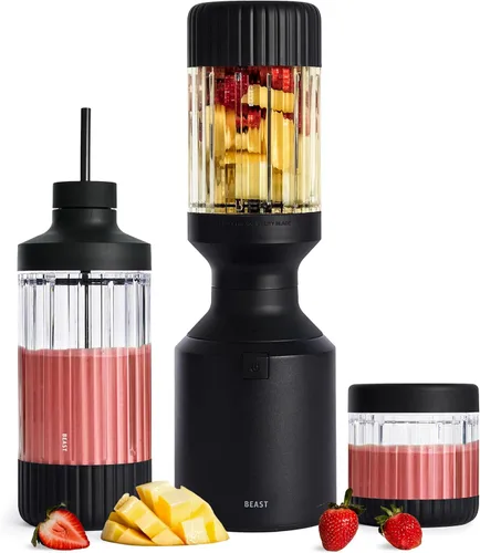 Miniatura 17 de Beast Mega 1200 Acero inoxidable Batidora de encimera de alta calidad Batidos, batidos, salsas, salsas porciones Lg Mezcla hielo + frutas