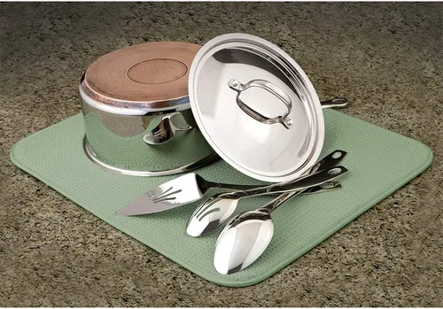 Miniatura 5 de Tapete absorbente de platos, reversible, de microfibra, tapete para secar platos para cocina, lavable a máquina, escurridor de platos de granja