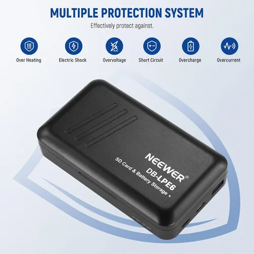 Miniatura 8 de NEEWER Juego de batería y cargador de repuesto para LP-E6 LP-E6N, compatible con Canon 5D Mark II III 5D Mark IV 6D Mark II 7D Mark II 70D 80D 90D