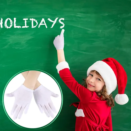 Miniatura 3 de SATINIOR 20 Pairs White Gloves Kids Cosplay Costume Cotton Girls Boys Wrist Formal for Halloween Party