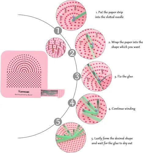 Miniatura 5 de YURROAD Kit de relleno de papel para principiantes, 0.197 in de ancho, 900 tiras en 36 colores, juego completo para principiantes con herramientas