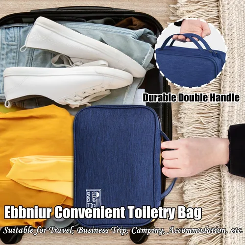 Miniatura 6 de Bolsa de aseo colgante, bolsa de viaje de gran capacidad para artículos de tocador, tela Oxford impermeable, organizador de maquillaje, bolsa