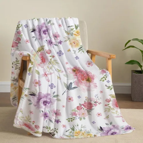 Miniatura 13 de Tupmnbry Manta floral de margaritas y girasoles, manta de franela súper suave, manta de cama ligera y esponjosa para cama, sofá y viajes, 50 x 60