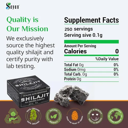 Miniatura 4 de Sayan Resina Shilajit pura de 0.9 onzas (0.88 oz), potente suplemento orgánico de ácido fúlvico, apoya el sistema inmunológico, la memoria