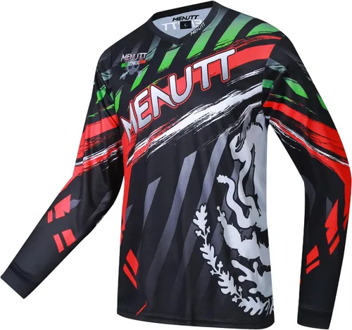 MENUTT Racing - Camiseta de manga larga para hombre, diseño de México para bicicleta de montaña y motocross