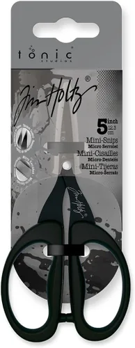 Tim Holtz Tijeras Pequeñas - Tijeras Mini de 5 Pulgadas con Hoja Micro Dentada - Herramienta de Manualidades para Cortar Papel, Tela y Costura -