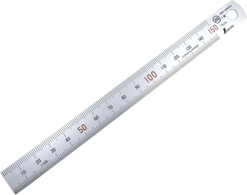Miniatura 2 de Shinwa regla rígida de 150 mm (15 mm x 0.5 mm) de acero inoxidable cromado satinado sin reflejo para maquinista e ingeniero con graduaciones en mm