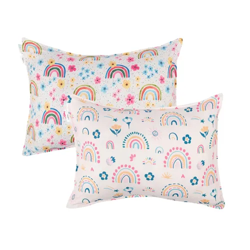 ALVA BABY - Fundas de almohada elásticas y suaves de 13 x 18 pulgadas o 12 x 16 pulgadas, paquete de 2 fundas de almohada para niños y niñas