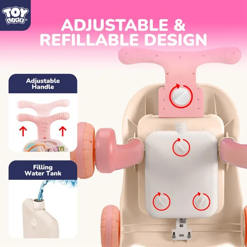 Miniatura 7 de TOY Life 3 en 1 caminante de bebé con centro de actividades para niña, caminador de sentarse a pararse para bebés de 6-12 meses, juguetes de caminar