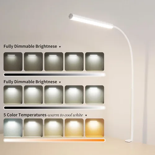 Miniatura 2 de Lámpara de escritorio LED FAPEMIH para oficina y hogar, luz de escritorio ajustable y flexible para el cuidado de los ojos con 5 modos y 10 ajustes