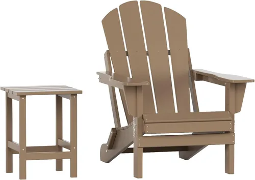 Miniatura 34 de WO Home Furniture - Juego de 3 sillas plegables para exteriores, mesa auxiliar, resistente a la intemperie y a los rayos UV, para césped, jardín