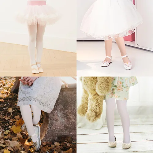 Miniatura 5 de EQSJIU Mallas de ballet para niña, ultra suaves, mallas elásticas con pies para niñas, medias cálidas (niños pequeñosniños grandes)