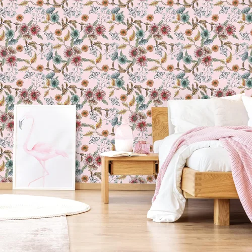 Miniatura 5 de VEELIKE Buzzing Bees Daisy - Papel tapiz floral de margaritas removible para dormitorio, habitación de niñas, guardería, 17.7 x 118 pulgadas, papel