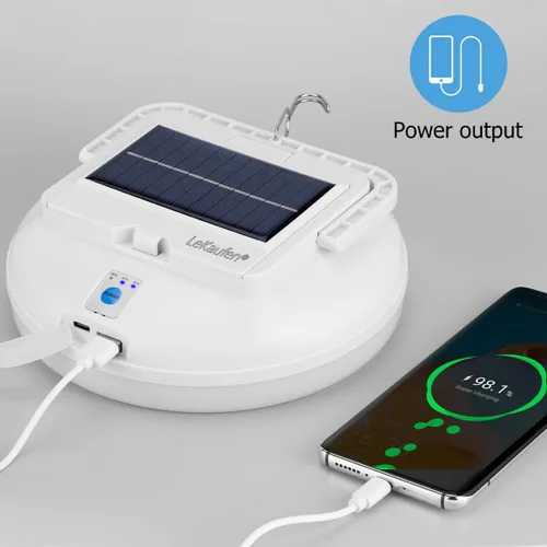 Miniatura 8 de Luz solar para campamento, 4500 lm, recargable, impermeable, para campamento, senderismo, huracán, cortes de energía, emergencia en el hogar