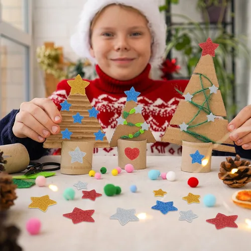 Miniatura 6 de MECCANIXITY 60 calcomanías de espuma con purpurina de 1 pulgada autoadhesivas en forma de corazón para suministros de manualidades, bricolaje