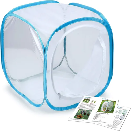 Miniatura 11 de RESTCLOUD - Jaula de hábitat para insectos y mariposas, 23.6 pulgadas de alto Blanco con verde