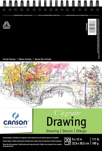 Miniatura 11 de Canson Artist Series Papel de Dibujo, Bloc con Espiral de Alambre, 9x12 pulgadas, 24 Hojas (80lb/130g) - Papel de Artista para Adultos y Estudiantes