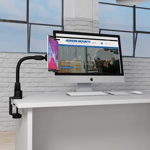 Miniatura 6 de ARKON Mounts - Soporte resistente para tablet con soporte de abrazadera y brazo de cuello de cisne flexible de 12 pulgadas Soporte versátil