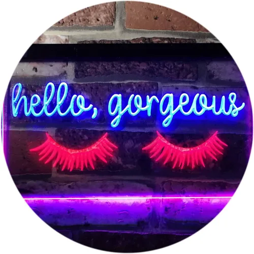 Miniatura 17 de ADVPRO Hello Gorgeous - Letrero de neón LED de doble color, blanco y morado, 16 x 12 pulgadas, st6s43-i3178-wp