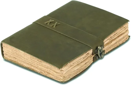 Miniatura 15 de Diario de cuero vintage hecho a mano de búfalo no rellenable con papel de borde irregular – Diario encuadernado en cuero para mujeres, hombres