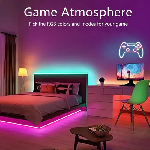 Miniatura 3 de Cuerda de luces de neón de 16.4 pies, control de luz LED flexible con aplicación/control remoto, múltiples modos, sincronización de música, tira
