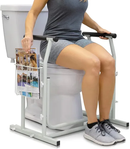Barandal para baño Stand Alone de Vive, marco de asistencia para seguridad en el baño con barra de agarre y baranda de seguridad, para ancianos y