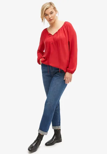 Miniatura 6 de Ellos Cómodos jeans estilo boyfriend de talla grande para mujer Denim elástico tiro medio