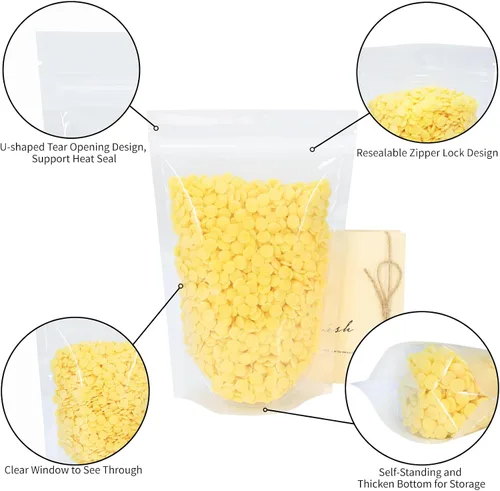 Miniatura 2 de 100 piezas de bolsas resellables, bolsas de pie transparentes de 3.9x5.9 pulgadas, bolsas de almacenamiento de alimentos con cierre de cremallera