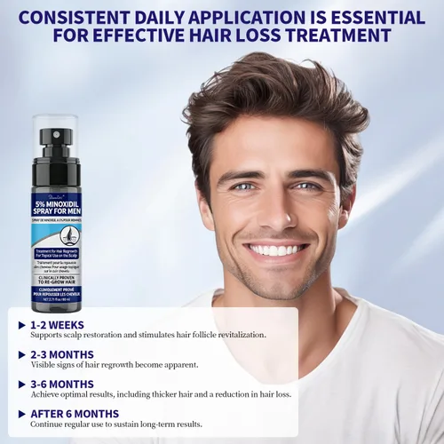 Miniatura 5 de Minoxidil para hombres y cabello Minoxidi con 5% de biotina de minoxidil y romero y para tratamientos de crecimiento de barba y cabello, solución