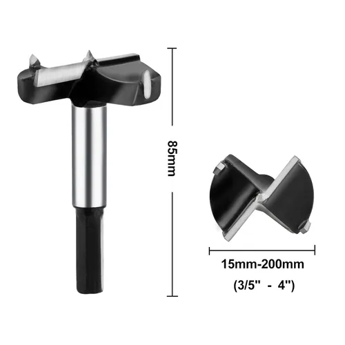 Miniatura 3 de Broca Forstner de 1-1/2 pulgadas, sierra de agujero de madera con punta de carburo de tungsteno para madera dura, madera contrachapada de plástico