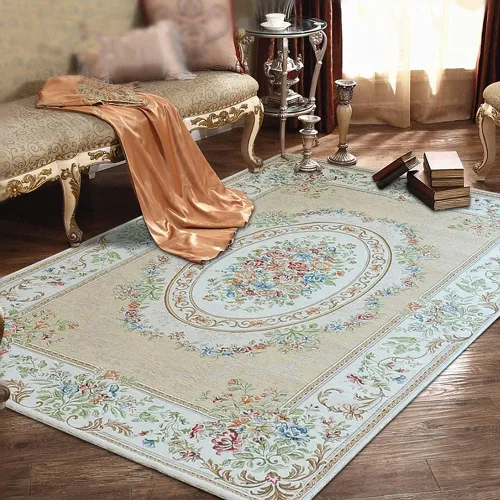 Miniatura 63 de Ukeler - Alfombra rústica con diseño floral para sala, dormitorio, comedor, Country rústico, Azul (luxury blue)