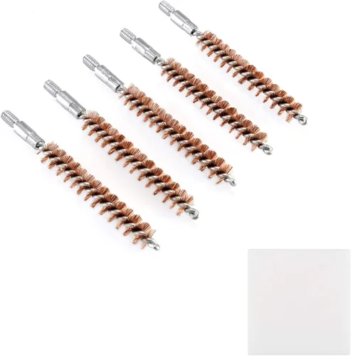 Miniatura 21 de BOOSTEADY Cepillo de limpieza para pistola de bronce con cerdas de fósforo, 5 unidades, para escopeta de pistola con 50 parches cuadrados
