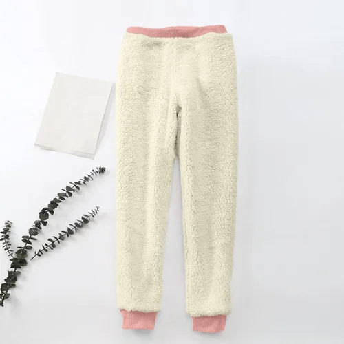 Miniatura 2 de Womens Fleece Lined Pants Winter Warm Plush Trousers Cute Graphic Sweatpants Casual Drawstring Bottom Lounge Pants
