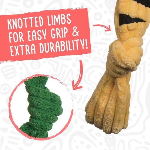 Miniatura 3 de HuggleHounds Knottie Juguete de Peluche para Perros - Juguete de Peluche para Perros, Juguetes para Cachorros, Juguete Chirriante para Perros