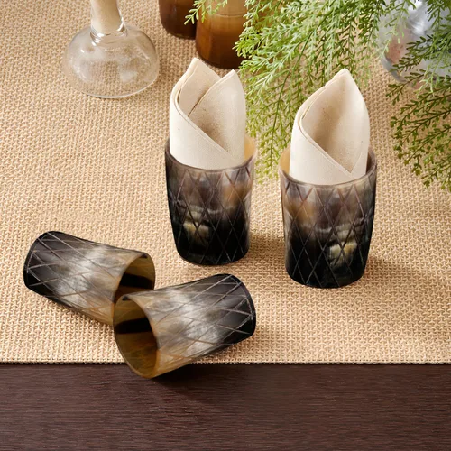 Miniatura 6 de Handicrafts Home Juego de 4 vasos de chupito hechos a mano, patrón entrecruzado de 6.5 onzas, chupitos de whisky vikingo naturales para cócteles
