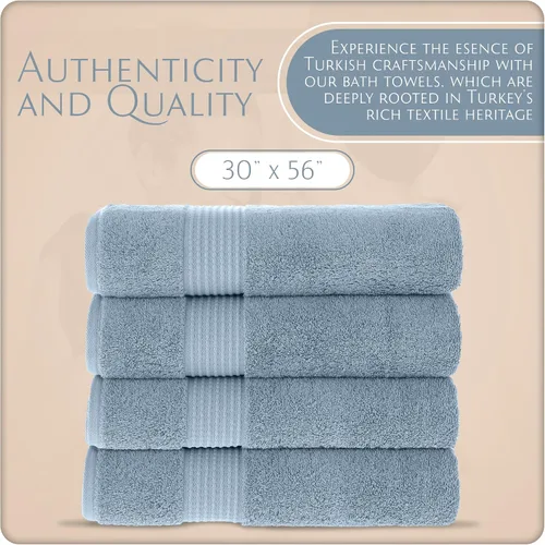 Miniatura 2 de MAURA Basics - Toallas de baño de 100 % algodón turco con bucles de gancho. Juego de toallas de felpa absorbentes de lujo extra grandes para baño