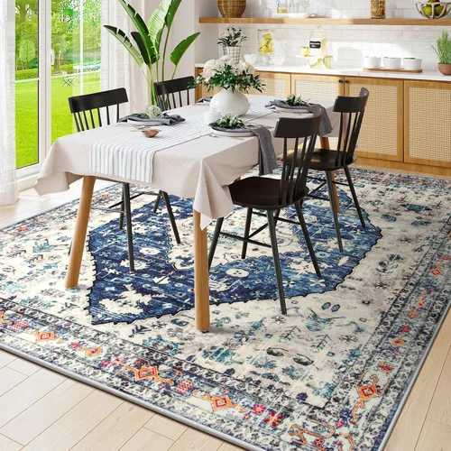 Miniatura 316 de Lahome Alfombra Bohemia Tribal Lavable de 3 x 5, Alfombras Antideslizantes para Entrada, Dormitorio, Sala de Estar, Vintage, Ultra Suave, No