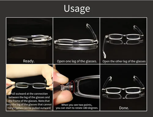 Miniatura 6 de Paquete de 4 lentes de lectura para mujeres y hombres, compactos, portátiles, delgados, pequeños, ligeros, plegables