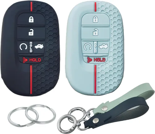Miniatura 10 de 2 fundas de silicona para llavero inteligente de 5 botones para Honda Accord Civic Pilot HR-V CR-V Sport SI EX EX-L Touring 2022 2023 2024 2025