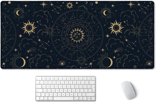 Miniatura 27 de SSOIU Alfombrilla de Ratón para Juegos Extendida XXL ArtSo Alfombrilla Grande para Teclado Mousepad Largo Decoración de Escritorio Almohadilla