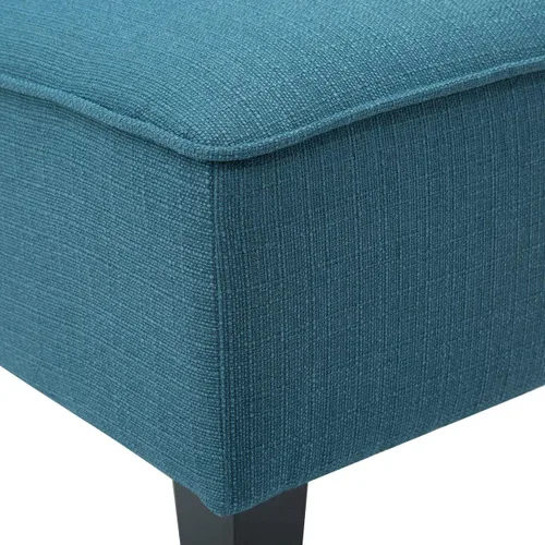 Miniatura 5 de Silla decorativa tapizada sin brazos para sala de estar, juego de 2 sillas deslizantes para dormitorio, tela de lino azul