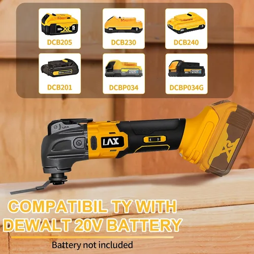 Miniatura 5 de Multiherramientas oscilantes para batería Dewalt de 20 V, herramienta multiusos de corte y lijado, ángulo de oscilación de 4°, 6 velocidades